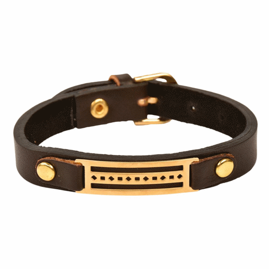 دستبند چرمی کهن چرم طرح مفهومی مدل BR15-15